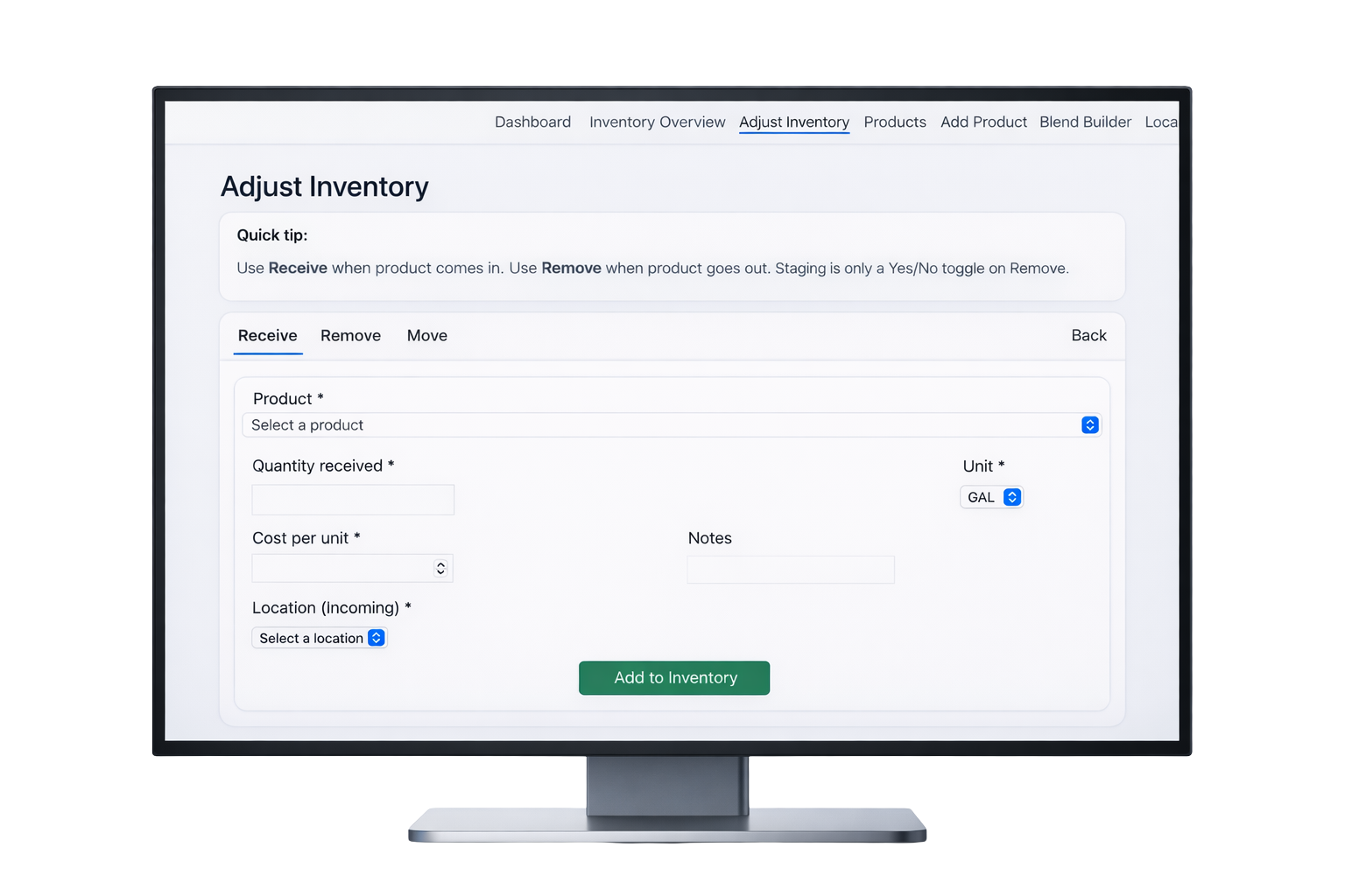 NStock adjust inventory screenshot