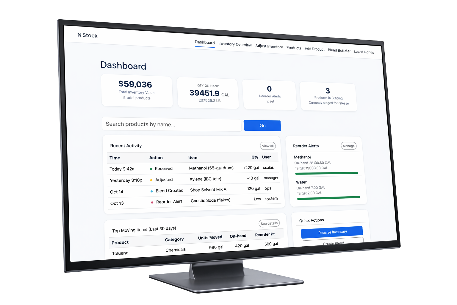 NStock dashboard preview